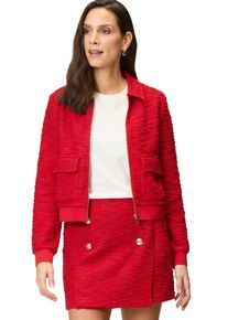Zero Damen Jackenblazer "Zero Bouclè-Jacke mit Klappentaschen"formula one, casual, Gr. 42, Strukturmuster, Bouclu00e9, Obermaterial: 51% Polyester,