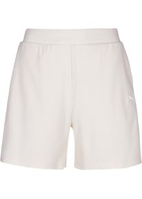 Puma Essential Elevated Shorts Damen - beige - Gr. XL - Polyester/Baumwolle/Elastan
