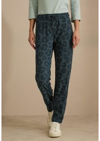 Cecil Damen Stoffhoseslate khaki, casual, Gr. XXL, animal-print, Stoff, 50% Polyester, 50% Viskose, Hosen, mit seitlichem Reißverschluss