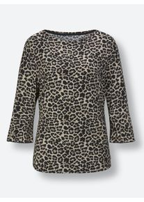 CREATION L PREMIUM sheego Große Größen 3/4-Arm-Shirt im Digitalprint, elfenbein-schwarz-bedruckt, Größe 50 - Damen