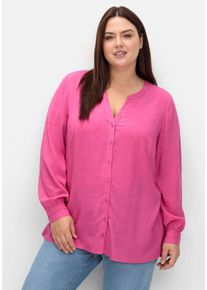 Große Größen Longbluse mit tonigen Stickereien Gr. 48 lila von sheego für Damen