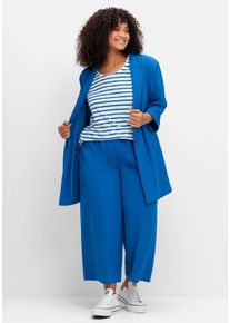 Große Größen Weite verkürzte Hose mit Schlupfbund Gr. 40 blau von sheego für Damen