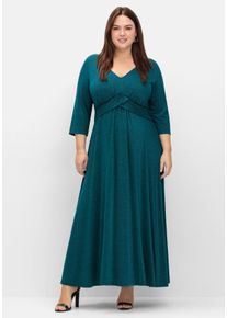 Große Größen Abendkleid aus Jersey, im Glitzer-Look Gr. 52 blau von sheego für Damen
