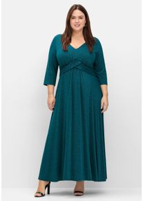 Große Größen Abendkleid aus Jersey, im Glitzer-Look Gr. 40 blau von sheego für Damen