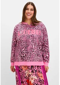 sheego loves miss goodlife Große Größen Sweatshirt im Leoprint, mit Frontdruck Gr. 44 pink von sheego für Damen