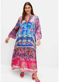 sheego loves miss goodlife Große Größen Volantkleid in Maxilänge, mit Mustermix Gr. 56 blau von sheego für Damen
