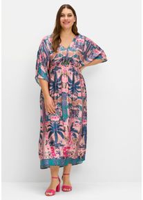 sheego loves miss goodlife Große Größen Maxikleid mit Alloverprint und weiten Halbärmeln Gr. 48 rosa von sheego für Damen
