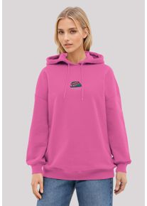 F4NT4STIC Damen Kapuzenpullover "Pizza Is My Valentine bestickt"hyper pink, casual, Gr. L, Obermaterial: 80% Baumwolle, 20% Polyester, Pullover,