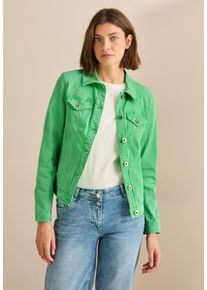 Cecil Damen Jeansjackeiced neon grün, casual, Gr. S, unifarben, Web, Obermaterial: 98% Baumwolle, 2% Elasthan; Futter: 100% Baumwolle, Jacken, mit