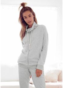 Bench. Sweatjacke mehrfarbig Gr. 32/34 für Damen. Mit Logodruck, Logoschriftzug. Basic. Nachhaltig.