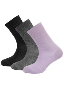 DEVOLD Daily Merino Light Sock 3-Pack Multifunktionssocken Damen (Gr 36-40 |lila)