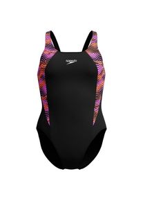 Speedo Hyperboom Splice Muscleback Badeanzug Damen Schwimmen (Gr 36 |schwarz)
