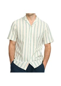 Hemd Revolution Short-Sleeved Cuban Cotton Linen Shirt Herren (Gr XXL |weiß)