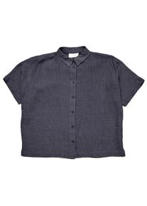 Bluse Mazine Short Sleeve Linen Shirt Damen (Gr S |blau/grau)