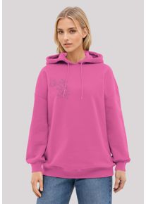F4NT4STIC Damen Kapuzenpullover "Schmetterling Blumen bestickt"hyper pink, casual, Gr. S, Obermaterial: 80% Baumwolle, 20% Polyester, Pullover,