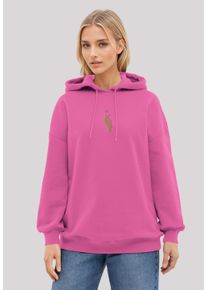 F4NT4STIC Damen Kapuzenpullover "Finger Herz bestickt"hyper pink, casual, Gr. M, Obermaterial: 80% Baumwolle, 20% Polyester, Pullover, bestickt,