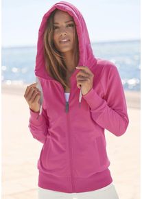 ELBSAND Kapuzensweatjacke 'Kria' pink Gr. L (40) für Damen. Mit Logodruck. Figurumspielend. Nachhaltig.