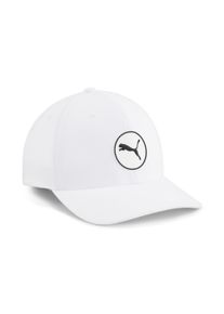 Puma Herren Flex Cap "Circle Cat Tech Golfcap Herren", weiß, unifarben, Obermaterial: 97% Polyester, 3% Elasthan; Futter: 100% Polyester; Unter