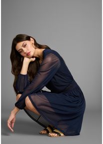 Laura Scott Damen Meshkleid, blau, feminin, Gr. 34, transparent, unifarben, Mesh, Obermaterial: 95% Polyester, 5% Elasthan. Futter: 100% Polyester,