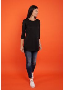 Seidel Moden Damen 3/4-Arm-Shirt, schwarz, casual, Gr. 48, unifarben, Obermaterial: 50% Polyester, 45% Viskose, 5% Elasthan, Shirts, mit 3/4 Ärmeln,