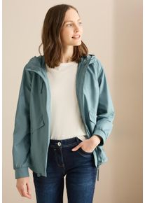 Cecil Damen Windbreaker, blau, casual, Gr. L, unifarben, Stoff, Obermaterial: 100% Polyester; Futter: 100% Polyester, Jacken, mit Kapuze mit
