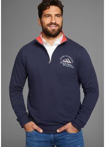 MAN'S WORLD MAN'S WORLD Herren Sweatshirt, blau, casual, Gr. S, unifarben mit Farbeinsatz, Obermaterial: 60% Baumwolle, 40% Polyester, Sweatshirts, mit