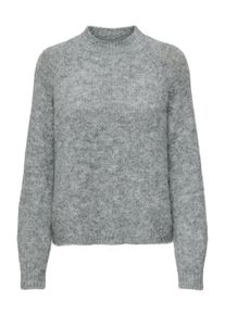 Jacqueline de Yong JDY Damen Stehkragenpullover "JDYZOEY LIFE L/S HN RAGLAN PUL KNT NOOS", grau, modisch, Gr. M, unifarben, Strick, Obermaterial: 80% Polyester, 11%
