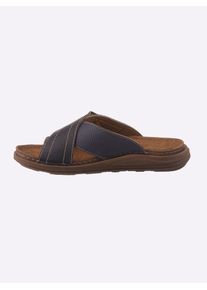 Fischer Herren Pantolette, Gr. 41, blau, Lederimitat, Textil, Basic, Schuhe