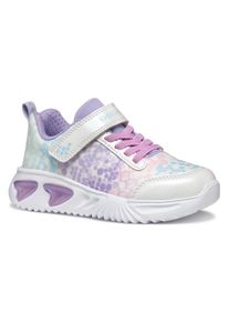 Geox Kinder Sneaker "J ASSISTER GIRL Blinkschuh", Gr. 27, lila, Textil, Synthetik, gemustert, casual, Schuhe, Halbschuh, Klettschuh mit Textilfutter