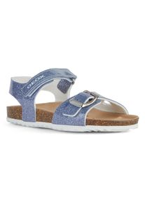 Geox Kinder Sandale "J ADRIEL GIRL", Gr. 26, blau, Synthetik, Glitzer, modisch, Schuhe, Mädchen Sandale, Sommerschuh mit Fußbett