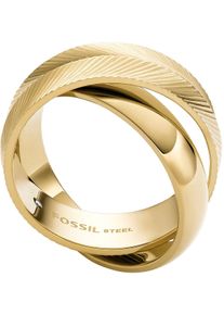 Fossil Damen Fingerring "Schmuck Geschenk Edelstahl Ring Harlow, JF04806710", 16,5, Edelstahl, 7mm, gold, Edelstahl, Fingerringe