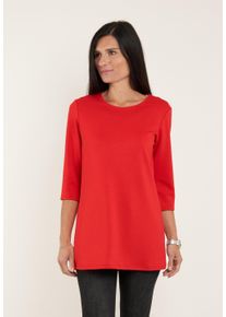 Seidel Moden Damen 3/4-Arm-Shirt, rot, casual, Gr. 50, unifarben, Obermaterial: 50% Polyester, 45% Viskose, 5% Elasthan, Shirts, mit 3/4 Ärmeln, MADE