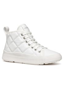 Geox Kinder Sneaker "J LAQUINNY GIRL B", Gr. 29, weiß, Lederimitat, Schuhe, High Top Sneaker, Schnürboots, Freizeitschuh mit Reißverschluss