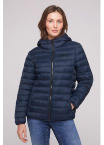 SOCCX Damen Outdoorjacke, blau, casual, Gr. S, bedruckt, bestickt, Material: 100% Polyamid, Futter: 100% Polyester, Füllung: 100% Polyester, Jacken,