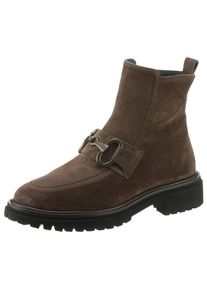 Paul Green Damen Stiefelette, Gr. 42, braun, Veloursleder, unifarben, modisch, Schuhe, Schlupfboots, Blockabsatz, Herbststiefelette mit