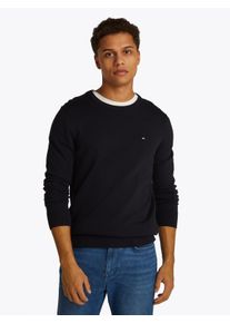 Tommy Hilfiger Herren Rundhalspullover "ESSENTIAL COTTON CREW NECK", blau, casual, Gr. L, Strick, Obermaterial: 100% Baumwolle, Pullover