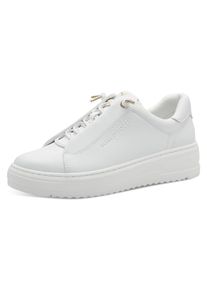 Marco Tozzi Damen Slip-On Sneaker, Gr. 37, weiß, Lederimitat, unifarben, sportlich, Schuhe, Freizeitschuh, Halbschuh, Schnürschuh mit seitlichem