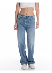 Replay Damen Straight-Jeans "MELJA", blau, casual, Gr. 28, Denim/Jeans, Obermaterial: 80% Baumwolle, 16% Lyocell, 3% Elastomultiester, 1% Elasthan,