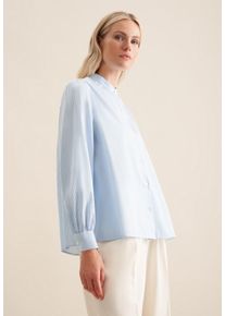 Seidensticker Damen Klassische Bluse "Schwarze Rose", blau, Gr. 46, gestreift, 100% Baumwolle, Blusen, Langarm Kragen Streifen