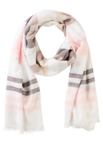 Laura Scott Damen Fransentuchweiß, rose, braun, casual, gestreift, colorblocking, Web, Viskose, Modetücher, im zeitlosen Blockstreifen-Design - NEW