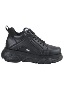 Buffalo Damen Plateausneaker "CORIN", Gr. 37, schwarz, Lederimitat, sportlich, Schuhe, Schnürschuh, Freizeitschuh, Ugly Sneaker mit typischer