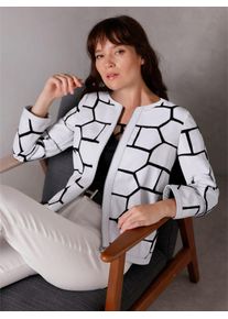 Damen Lederblazer "Lammnappa-Leder-Blazer", schwarz-weiß, Gr. 40, CREATION L PREMIUM, 100% Lammnappaleder, Netzware:100% Polyester, Blazer