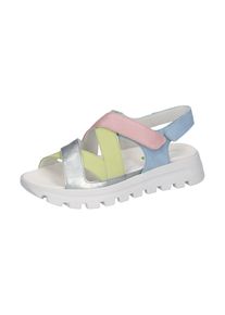 Waldläufer WALDLÄUFER Damen Plateausandale "H-NELE", Gr. 6, bunt, Lackleder, Nubukleder, Veloursleder, mehrfarbig, casual, Schuhe, Sommerschuh, Klettschuh,