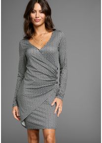 Laura Scott Damen Jerseykleid, bunt, feminin, Gr. 40, bedruckt, Obermaterial: 92% Polyester, 8% Elasthan, Kleider, mit Wickeleffekt