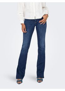 Only Damen Bootcut-Jeans "ONLANN MID FLARED DNM SOO615 NOOS", blau, modisch, Gr. XS, unifarben, Denim/Jeans, Obermaterial: 86% Baumwolle, 13%