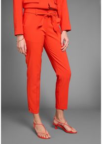 HECHTER PARIS Damen Anzughose, rot, feminin, Gr. 36, unifarben, Web, Obermaterial: 90% Polyester, 10% Elasthan, Hosen, mit Bindegürtel