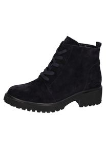 Waldläufer WALDLÄUFER Damen Schnürboots "H-LUISE", Gr. 6,5, blau, Veloursleder, unifarben, elegant, Schuhe, Stiefelette, Blockabsatz, in bequemer Schuhweite G