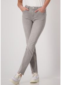 monari Damen Röhrenhose, grau, modisch, Gr. 38, unifarben, Denim/Jeans, Obermaterial: 88% Baumwolle, 8% Polyester, 4% Elasthan, Hosen, mit