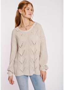 Haily's HAILY’S Damen Strickpullover "LS C SK Ba44sia", beige, feminin, Gr. XXL, unifarben, Strick, Obermaterial: 60% Baumwolle, 40% Polyacryl, Pullover