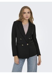 Only Damen Kurzblazer "ONLASTRID LIFE L/S FIT BLAZER TLR NOOS", schwarz, modisch, Gr. 36, unifarben, Web, Obermaterial: 92% Polyester, 8% Elasthan,